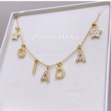 Collana lettere zirconate pendenti