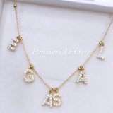 Collana lettere zirconate pendenti