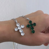 Collana croce malva