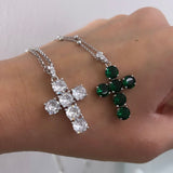 Collana croce malva