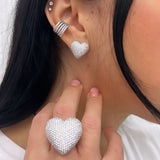 Orecchino cuore pavè Luxury