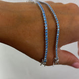 Bracciale tennis pietra azzurra