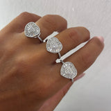 Anello cuore baguette