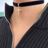 Choker Cross Velvet