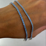 Bracciale tennis pietra azzurra