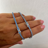 Bracciale tennis pietra azzurra