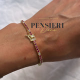 Bracciale Tennis 5rubino 1zircone