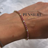 Bracciale Tennis 5rubino 1zircone