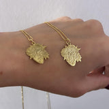 Collana cuore anatomico rose