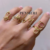 Anello Lettera a filo